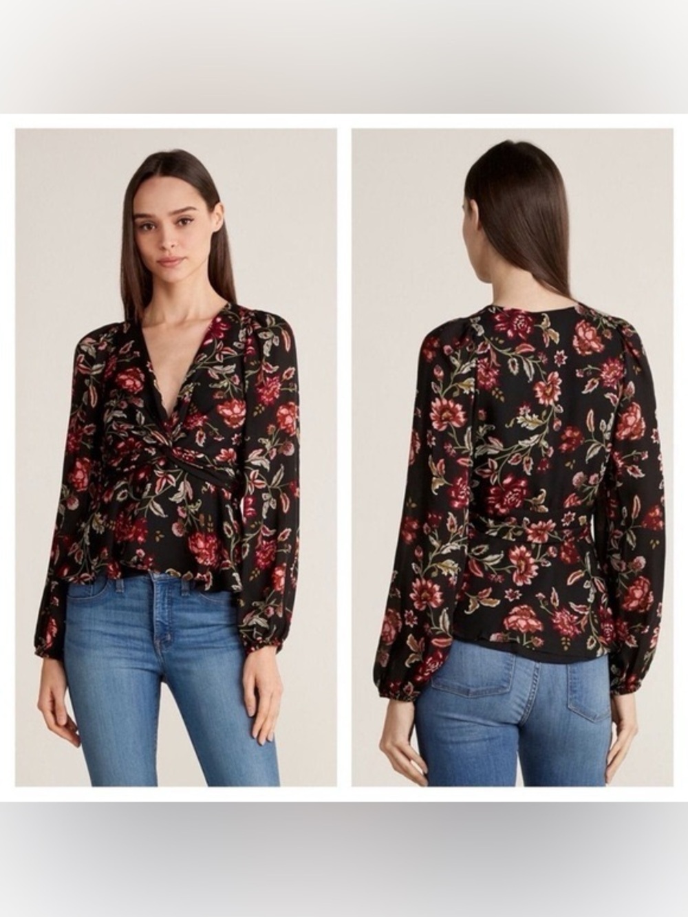 A.L.C. Logan Twist Knot Silk Floral Blouse bohemian coquette feminine cottage 4